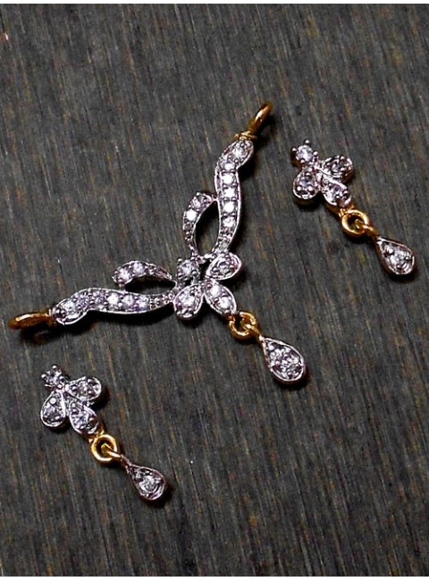 CZ Pendant With Earrings